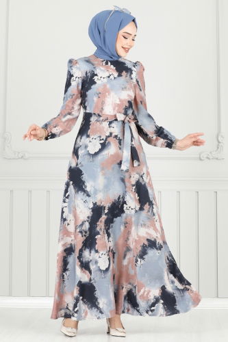 S.V.L. - Dress 9034S324 Navy Blue