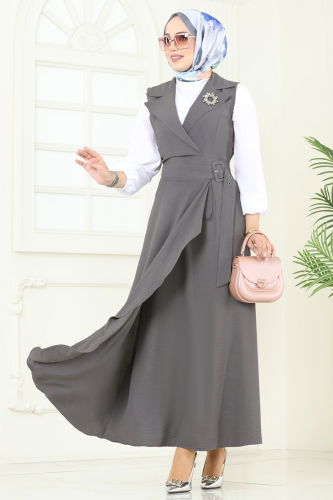 S.V.L. - DRESS 9036S324 Anthracite