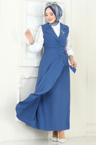 S.V.L. - DRESS 9036S324 Indigo