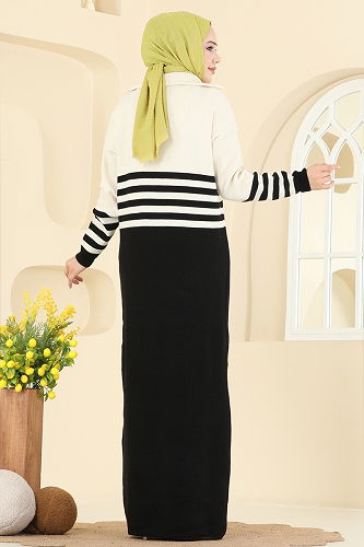 moda selvim الفستان أسود 9051OZN1046 - Thumbnail