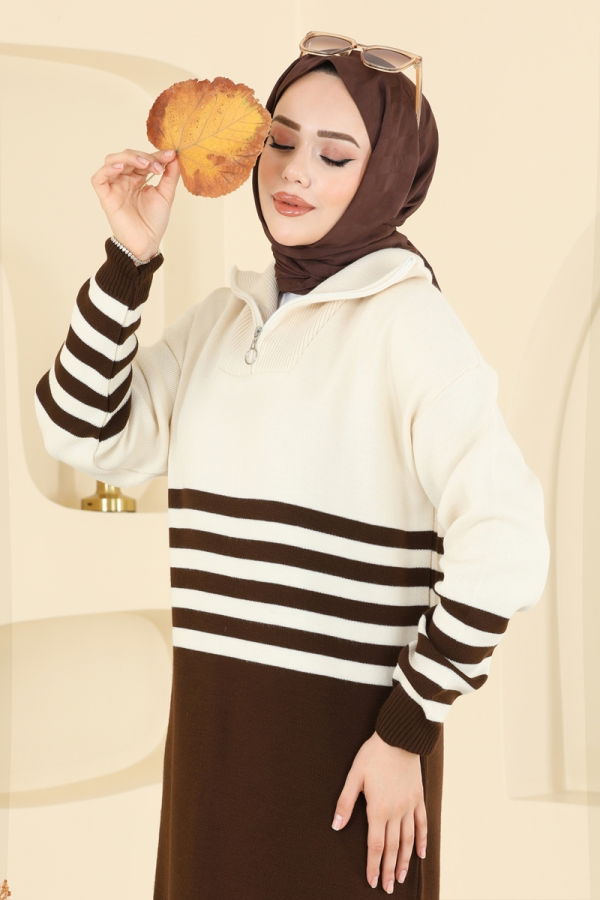 Modaselvim Dress Dress 9051OZN1046 Brown