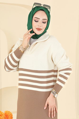 moda selvim الفستان لاتيه 9051OZN1046 - Thumbnail