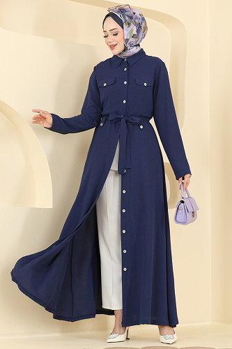 moda selvim الفستان كحلي 9236PLK541 - Thumbnail