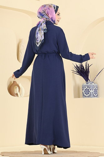 moda selvim الفستان كحلي 9236PLK541 - Thumbnail
