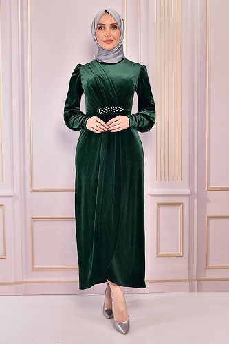 moda selvim Dress ASM2533-M Emerald - Thumbnail