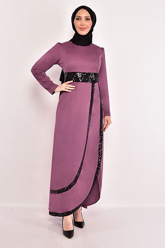 moda selvim Dress ASM2545-M Dark Rose Dusky - Thumbnail