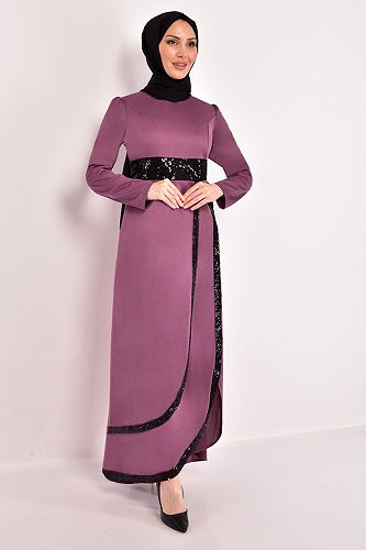 moda selvim Dress ASM2545-M Dark Rose Dusky - Thumbnail