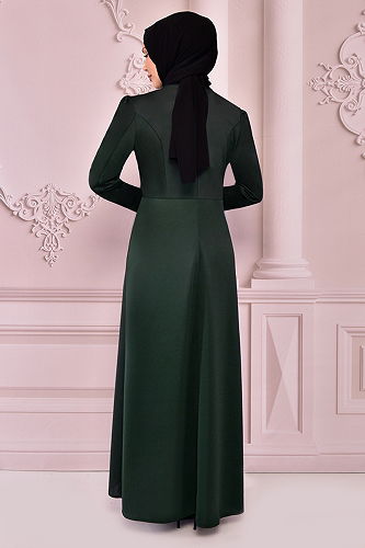 moda selvim الفستان زيتي ASM2545-M - Thumbnail