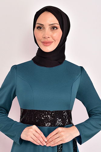 moda selvim الفستان بترولي ASM2545-M - Thumbnail