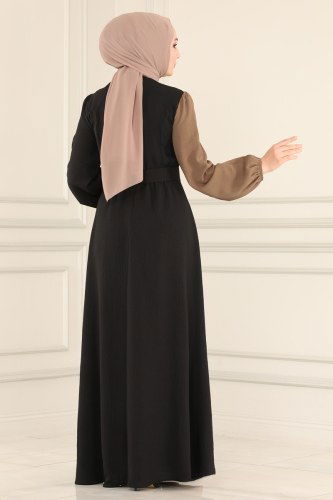 moda selvim Dress ASM2549 Black &Dark Vision - Thumbnail