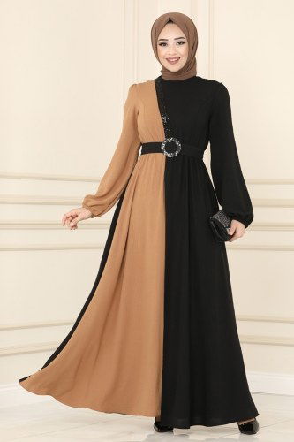 A.S.M. - Dress ASM2549 Black&Latte