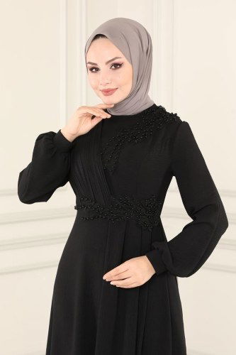 moda selvim Dress ASM2551 Black - Thumbnail