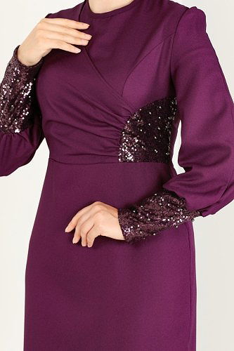 moda selvim DRESS ASM2553 Damson - Thumbnail