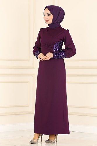 moda selvim ASM2553 باتنجاني فستان - Thumbnail