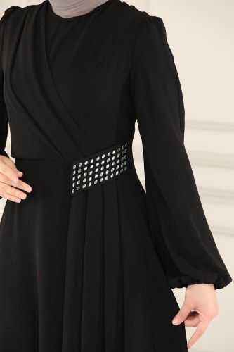 moda selvim Dress ASM2555 Black - Thumbnail