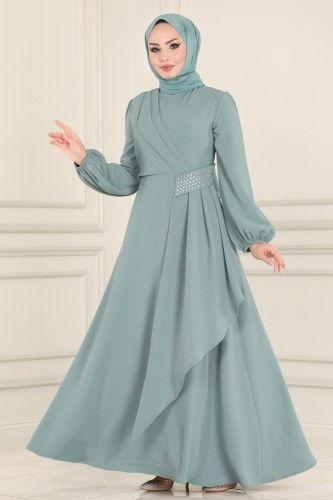 moda selvim Dress ASM2555 Dark Mint - Thumbnail