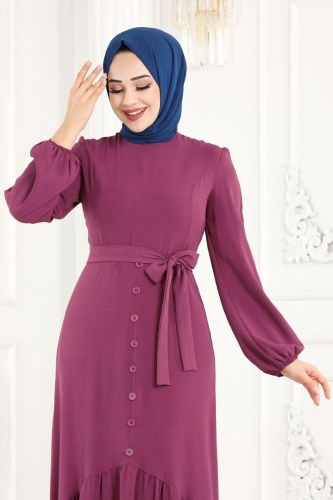 moda selvim Dress ASM2560 Dark Dusty Rose - Thumbnail