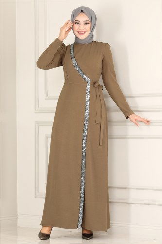 moda selvim Dress ASM2567 Dark Vision - Thumbnail