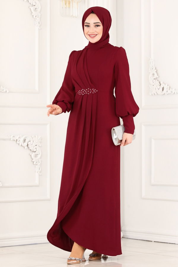 Dress ASM2569 Burgundy - 1