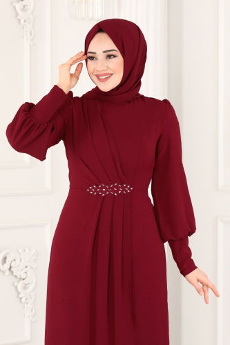 Dress ASM2569 Burgundy - 3