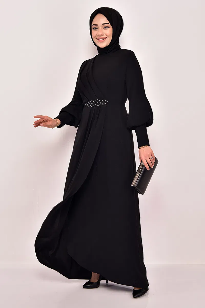 moda selvim Dress ASM2569-M Black - Thumbnail