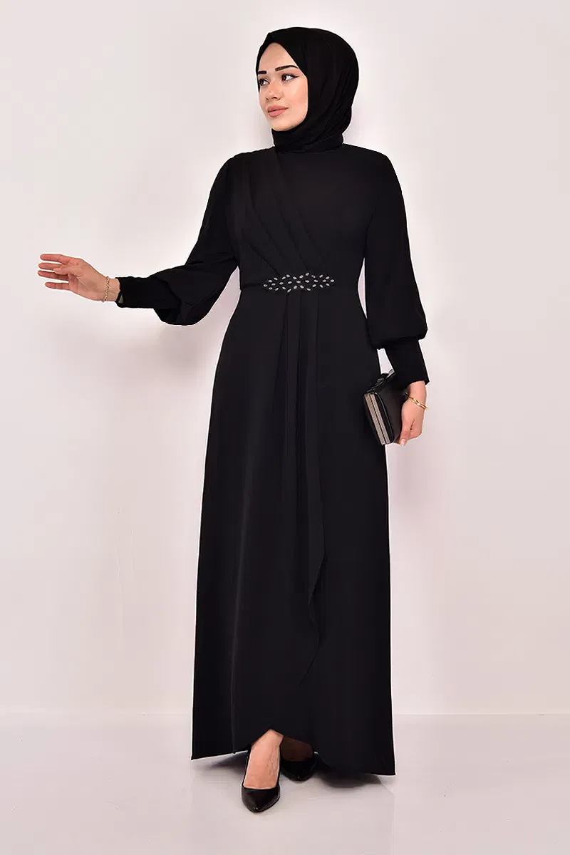 moda selvim Dress ASM2569-M Black - Thumbnail