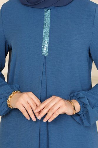 moda selvim ASM2574 ياقوتي فستان - Thumbnail