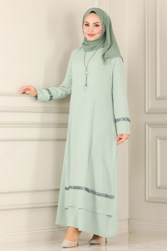 moda selvim Dress ASM2579 Sea Green - Thumbnail