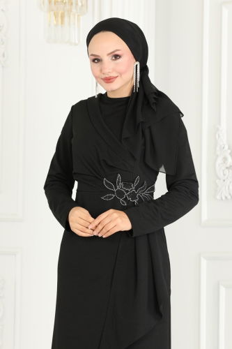 moda selvim DRESS ASM2580 Black - Thumbnail