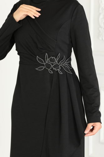 moda selvim Dress ASM2580 Black - Thumbnail