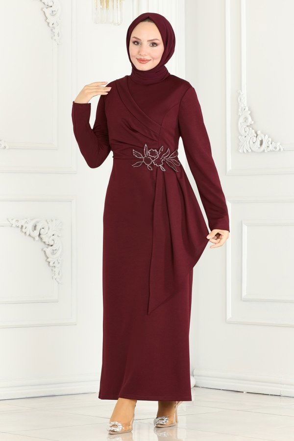 Dress ASM2580 Burgundy - 2