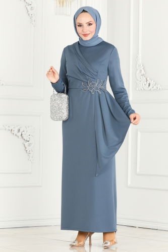 moda selvim DRESS ASM2580 Light Indigo - Thumbnail