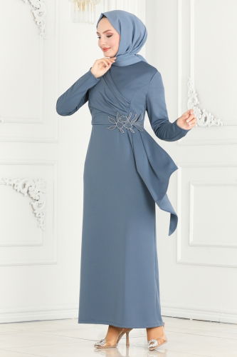 moda selvim DRESS ASM2580 Light Indigo - Thumbnail