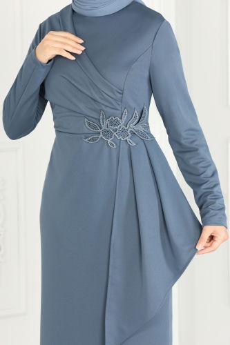 moda selvim DRESS ASM2580 Light Indigo - Thumbnail