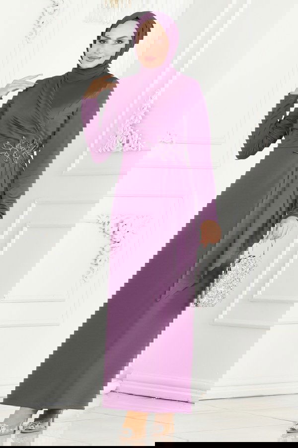 Modaselvim خصم صافٍ20%+20% في سلة التسوق الفستان ليلكي ASM2580