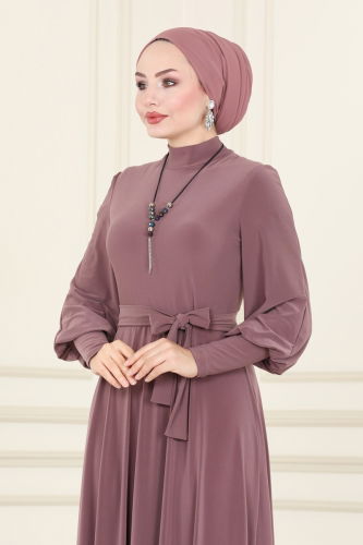 moda selvim Dress ASM2586 Lilac - Thumbnail