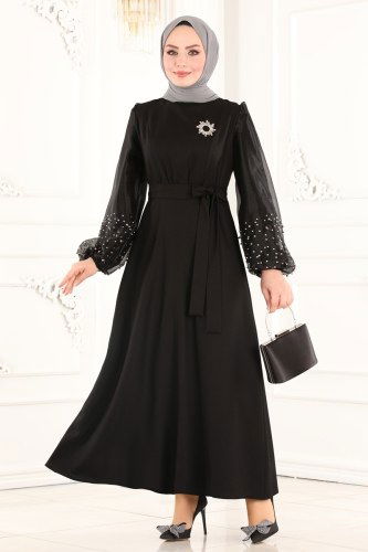 moda selvim Dress ASM2588 Black - Thumbnail