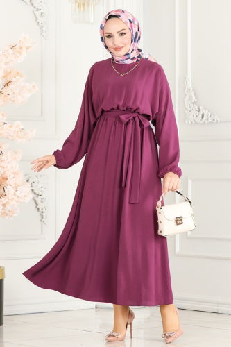 moda selvim Dress ASM2590 Dark Rose Dusky - Thumbnail