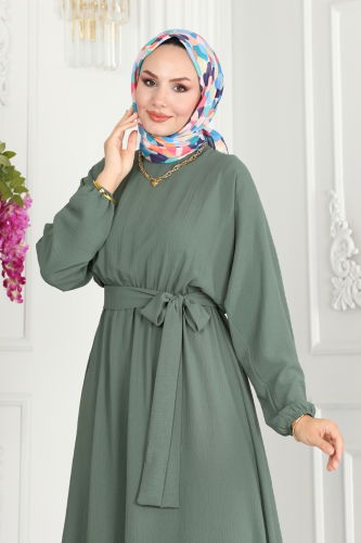 moda selvim DRESS ASM2590 Water Green - Thumbnail