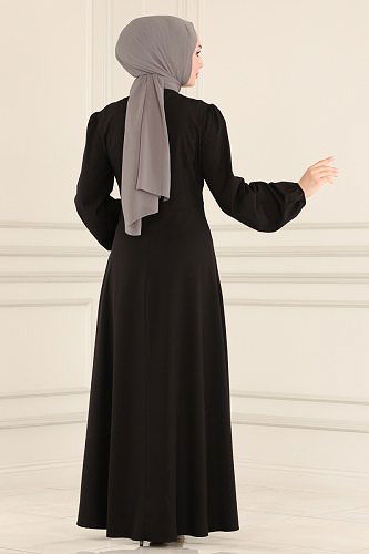 moda selvim الفستان أسود ASM2597 - Thumbnail