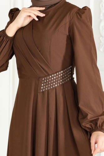 moda selvim Dress ASM2597 Light Brown - Thumbnail