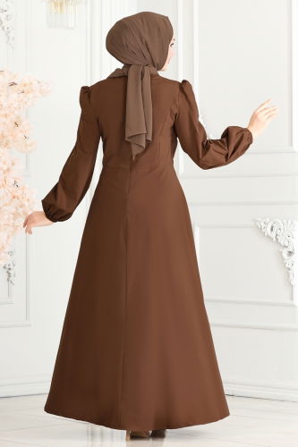 moda selvim Dress ASM2597 Light Brown - Thumbnail