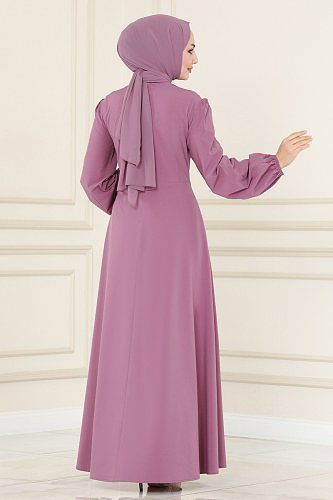 moda selvim Dress ASM2597 Lilac - Thumbnail