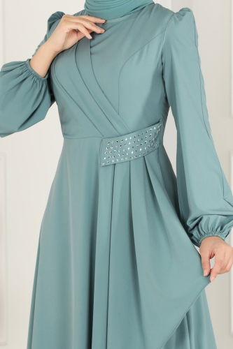 moda selvim Dress ASM2597 Mint - Thumbnail