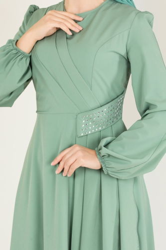 moda selvim Dress ASM2597 Soft Green - Thumbnail