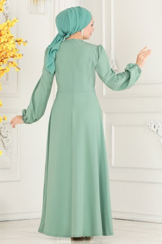 moda selvim Dress ASM2597 Soft Green - Thumbnail