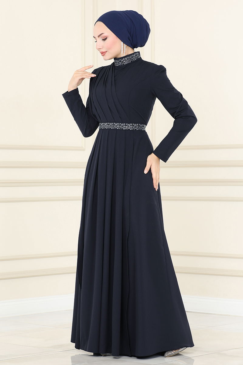 Dark navy 2025 blue gown