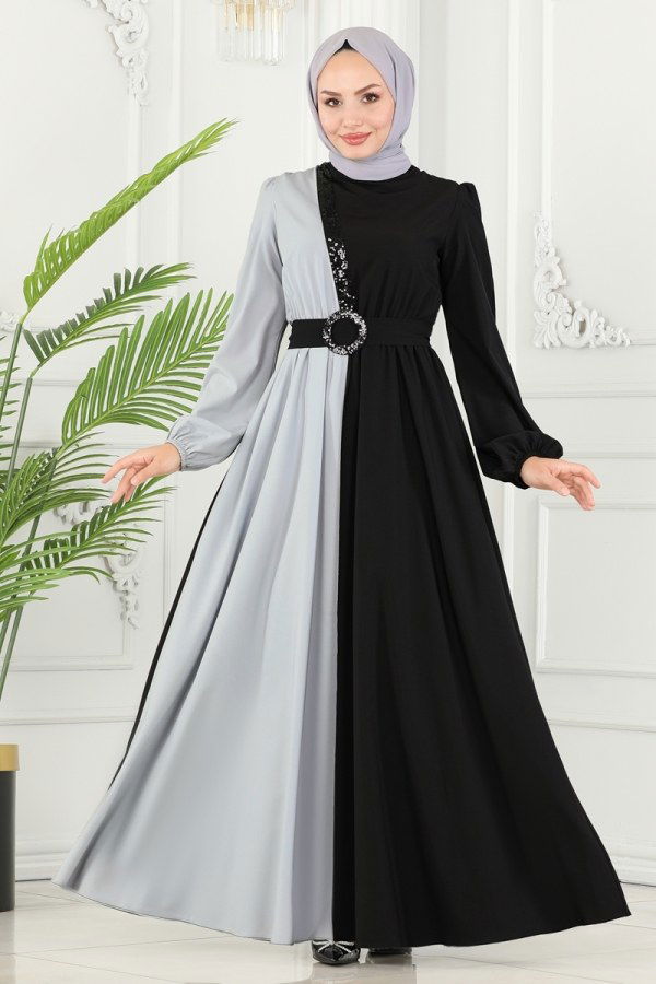 Dress ASM2674 Gray&Black - 2