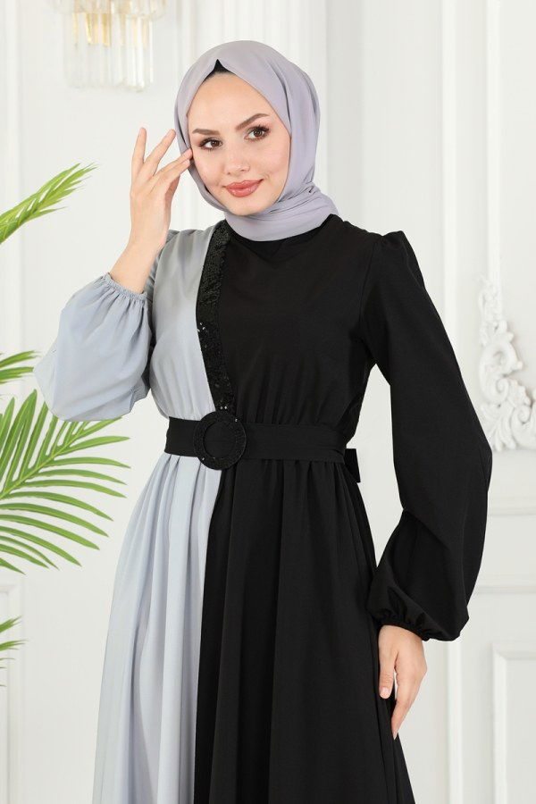 Dress ASM2674 Gray&Black - 4