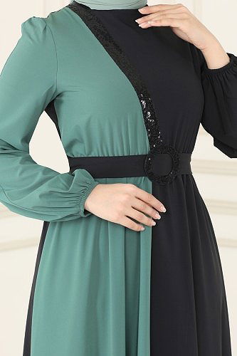 moda selvim ASM2674 كاجلا اند بلاك فستان - Thumbnail